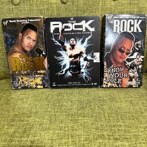 WWE The Rock DVD and VHS lot.